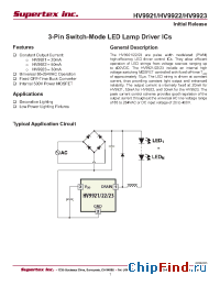 Datasheet HV9922 manufacturer Supertex